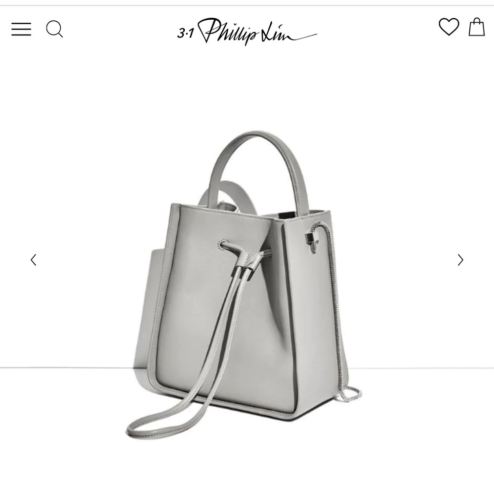 Philip Lim 3.1 grey Soleil bucket bag size small crossbody top handle leather